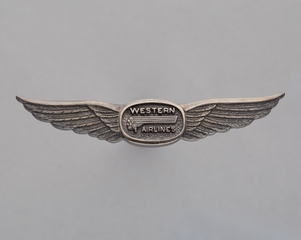 Image: stewardess wings: Western Airlines