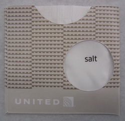 Image: salt and pepper packet: United Airlines