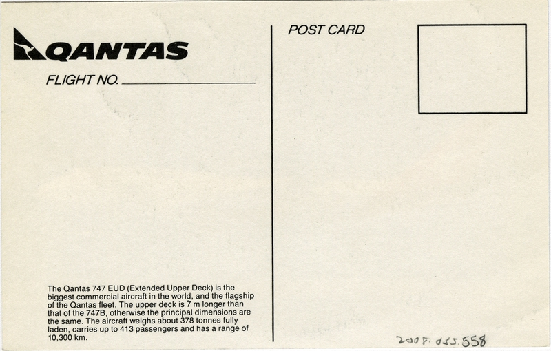 Image: postcard: Qantas Airways, Boeing 747-300