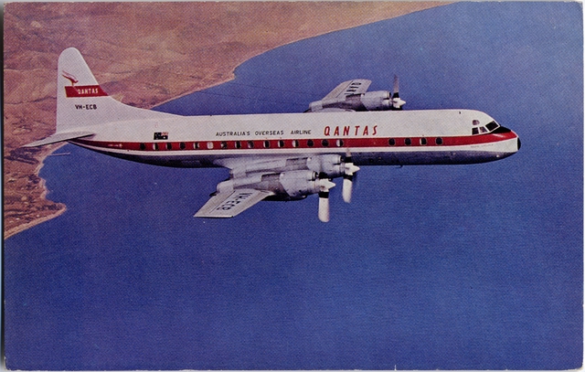 Postcard: Qantas Airways, Lockheed L-188 Electra II