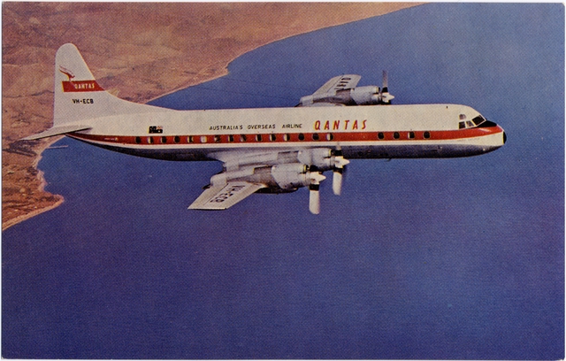 Postcard: Qantas Airways, Lockheed L-188 Electra II