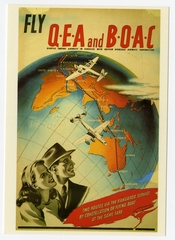 Image: postcard: Qantas Empire Airways, British Overseas Airways Corporation (BOAC)