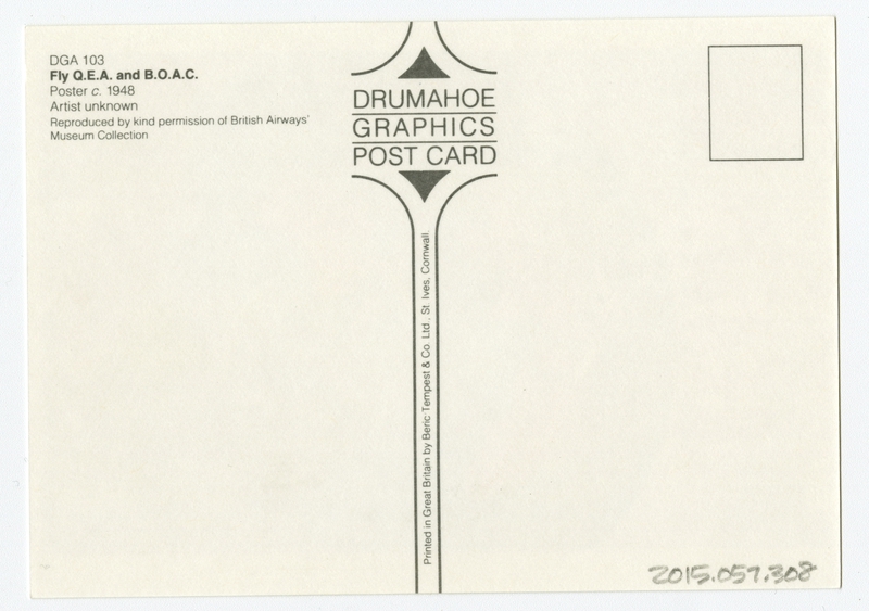 Image: postcard: Qantas Empire Airways, British Overseas Airways Corporation (BOAC)
