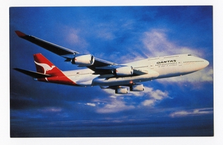 Image: postcard: Qantas Airways, Boeing 747-400