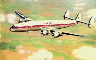 Image: postcard: Qantas Empire Airways, Lockheed L-1049 Super Constellation