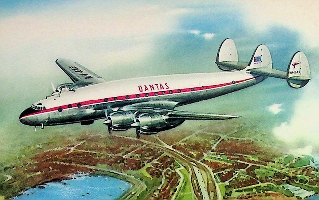 Postcard: Qantas Empire Airways, Lockheed Constellation