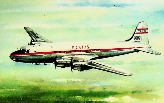 Postcard: Qantas Empire Airways, Douglas DC-4
