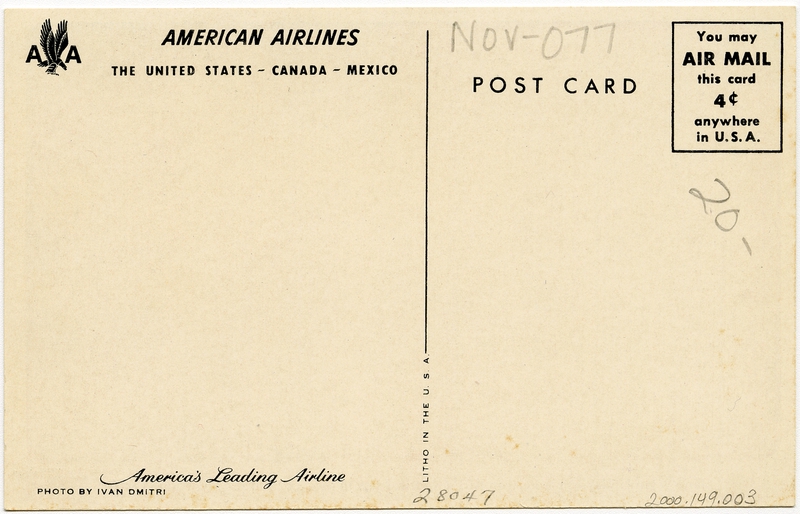Image: postcard: American Airlines