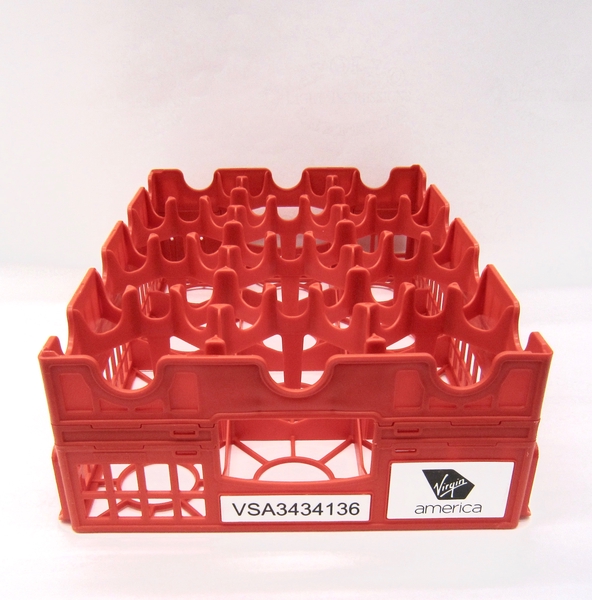 Image: glass rack: Virgin America