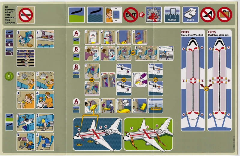 Image: safety information card: Delta Air Lines, Boeing 737