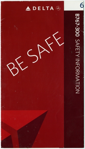Safety information card: Delta Air Lines, Boeing 767-300ER