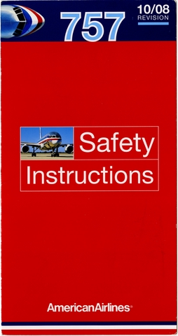 Safety information card: American Airlines, Boeing 757