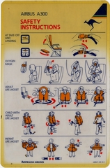 Image: safety information card: Australian Airlines, Airbus A300