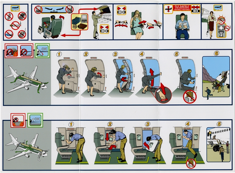 Image: safety information card: Alaska Airlines, Boeing 737-400