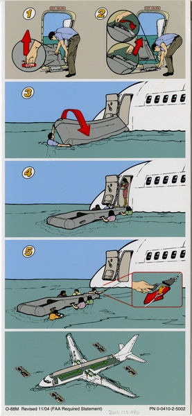 Image: safety information card: Alaska Airlines, Boeing 737-400