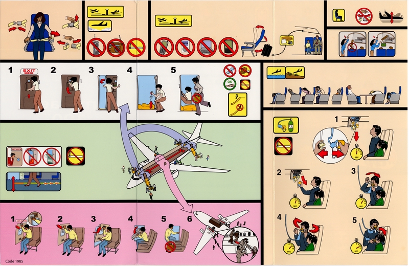 Image: safety information card: Air Canada, Embraer 190