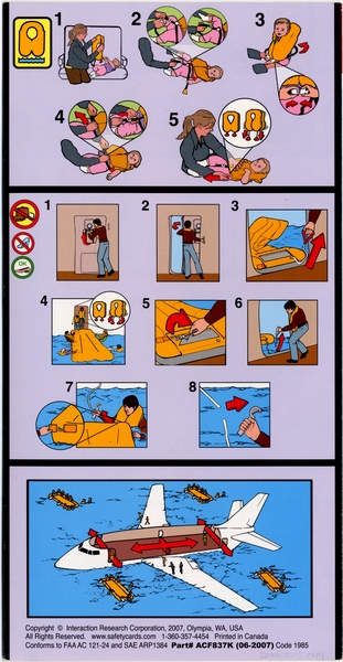 Image: safety information card: Air Canada, Embraer 190