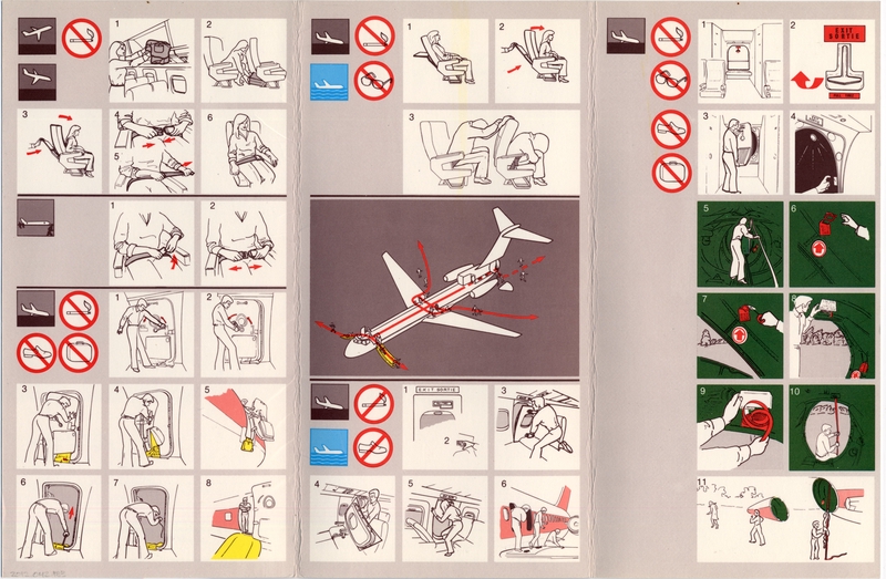 Image: safety information card: Air Canada, Douglas DC-9