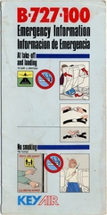 Image: safety information card: Key Air, Boeing 727-100