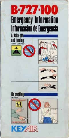 Safety information card: Key Air, Boeing 727-100