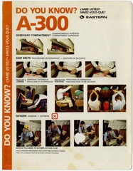 Image: safety information card: Eastern Air Lines, Airbus A300