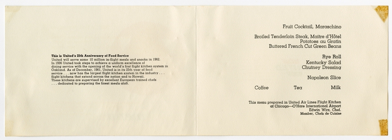 Image: menu: United Air Lines