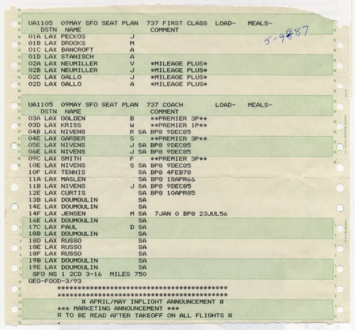 Scrapbook document: United Airlines, Sandra L. Herrmann, Neumiller