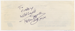 Image: souvenir autograph: United Airlines, Sandra L. Herrmann, Tom Jones