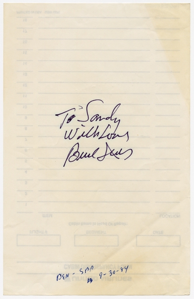 Image: souvenir autograph: United Airlines, Sandra L. Herrmann, Burl Ives