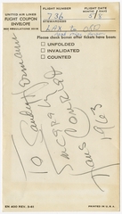 Image: souvenir autograph: United Air Lines, Sandra L. Herrmann, Hans Conried