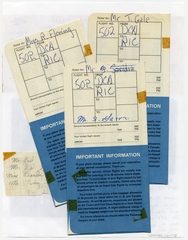 Image: scrapbook document: United Air Lines, Sandra L. Herrmann, Rhonda Fleming