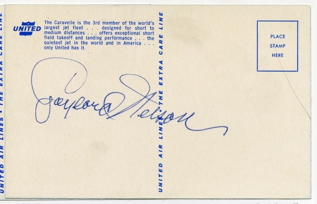 Souvenir autograph: United Air Lines, Sandra L. Herrmann, Gaylord Nelson