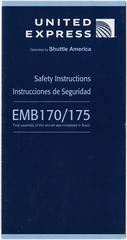 Image: safety information card: United Express, Embraer 170/175