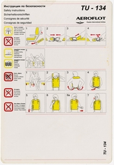 Image: safety information card: Aeroflot Russian Airlines, Tupolev Tu-134