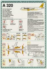Image: safety information card: Condor, Airbus A320