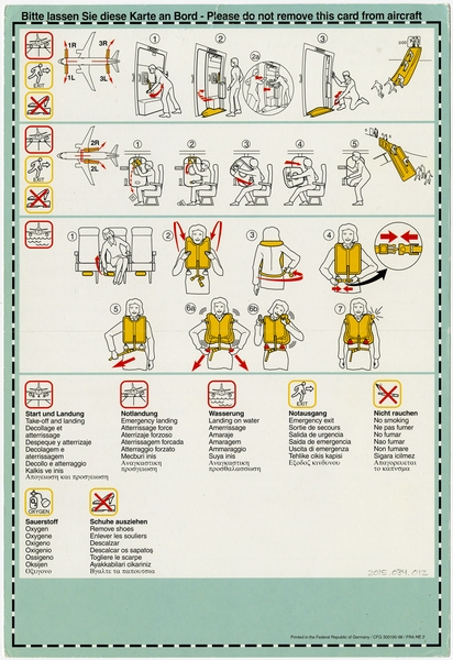 Image: safety information card: Condor, Airbus A320