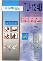 Image: safety information card: LatCharter, Tupolev Tu-134B