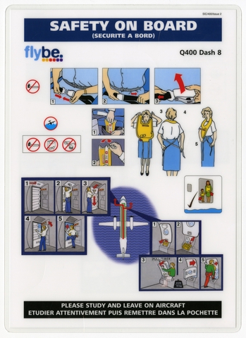Safety information card: Flybe, Bombardier Dash 8 Q400
