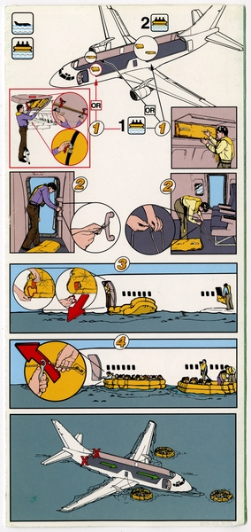 Image: safety information card: Continental Airlines, Boeing 737