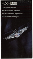 Image: safety information card: USAir, Fokker F28-4000 Fellowship
