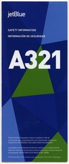 Image: safety information card: JetBlue Airways, Airbus A321