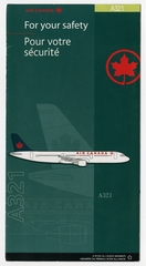 Image: safety information card: Air Canada, Airbus A321