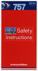 Image: safety information card: American Airlines, Boeing 757