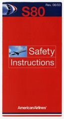 Image: safety information card: American Airlines, S80