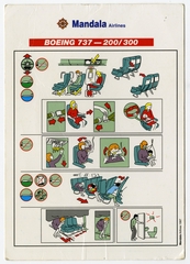 Image: safety information card: Mandala Airlines, Boeing 737-200/300