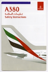 Image: safety information card: Emirates, Airbus A380