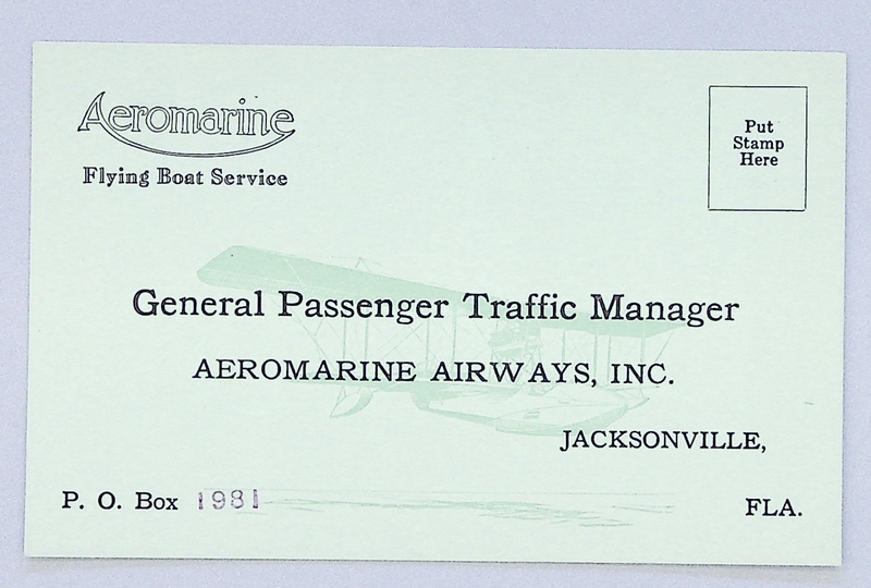 Image: comment card: Aeromarine Airways