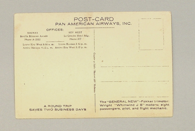 Image: postcard: Pan American Airways, Fokker F-10