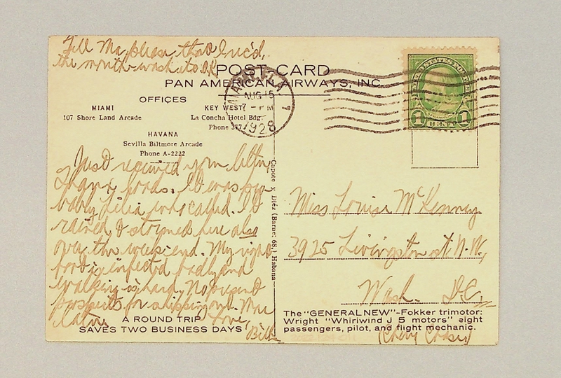 Image: postcard: Pan American Airways, Fokker F-10