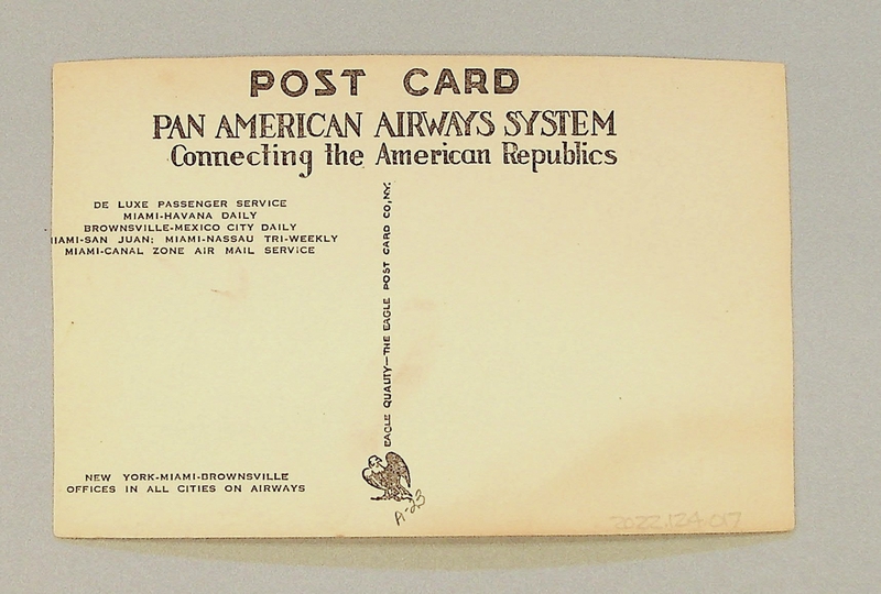 Image: postcard: Pan American Airways, Pan American Airways Airport, Fokker F-10